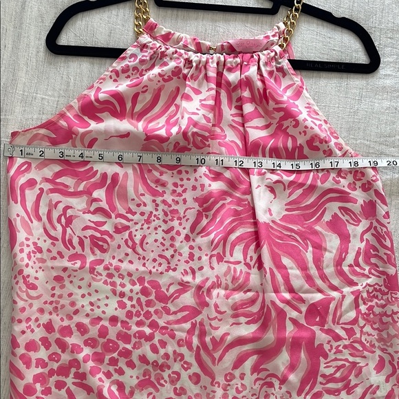 Lilly Pulitzer Riviera Pink and White Sleeveless tank with Chain neck detail - Picture 10 of 12